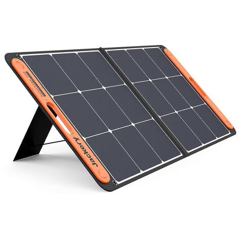 Jackery SolarSaga 100W Portable Solar Panel for Explorer 240/500/1000 Power Station, Foldable Monocrystalline Solar Cell Solar Charger with USB Outputs for Phones Off-Grid Home