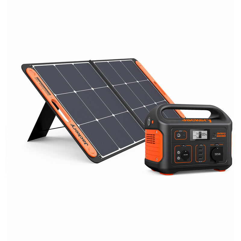 Image of Jackery Generatore solare 500, 518WH, stazione di alimentazione portatile con pannello solare Saga da 100 W, alimentazione mobile da 230 V/500 W, con