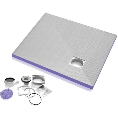 JACKON INSULATION Jackon Duschwanne zum Befliesen Aqua Off-Center 1000x1000x40mm gratis horizontaler Siphon (4512093 + 4512007)