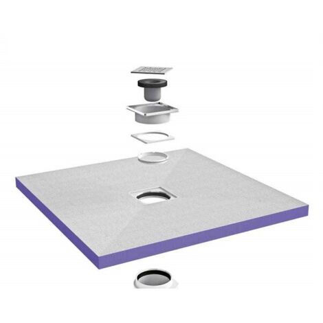 Jackon Insulation – Receveur de douche à encastrer 4512088 – Dimensions 1000x1000mm – Épaisseur 40mm – Drainage efficace > 0,9 l/s – Hydrofuge en XPS