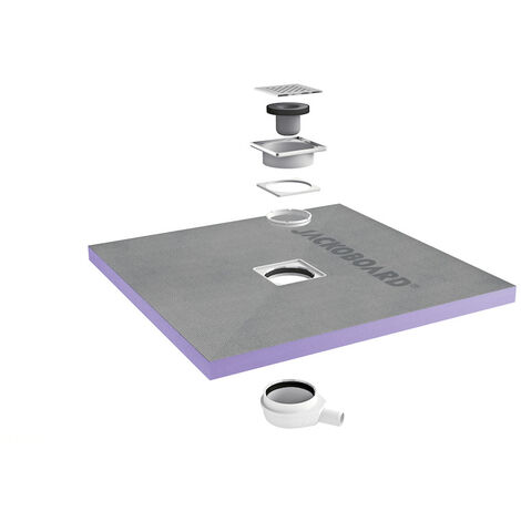 Jackon Plato de ducha Aqua Centré 900x900x40mm con desagüe horizontal (4512087 + 4512007)