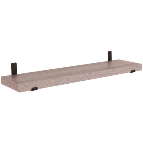 Jackson 60 cm Chunky Shelf with Sit on Brackets - Metal - L20 x W60 x H3.8 cm - Grey Oak Effect
