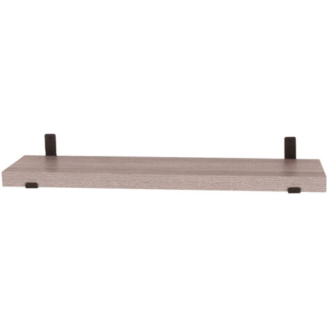 Jackson 80 cm Chunky Shelf with Sit on Brackets - Metal - L20 x W80 x H3.8 cm - Grey Oak Effect
