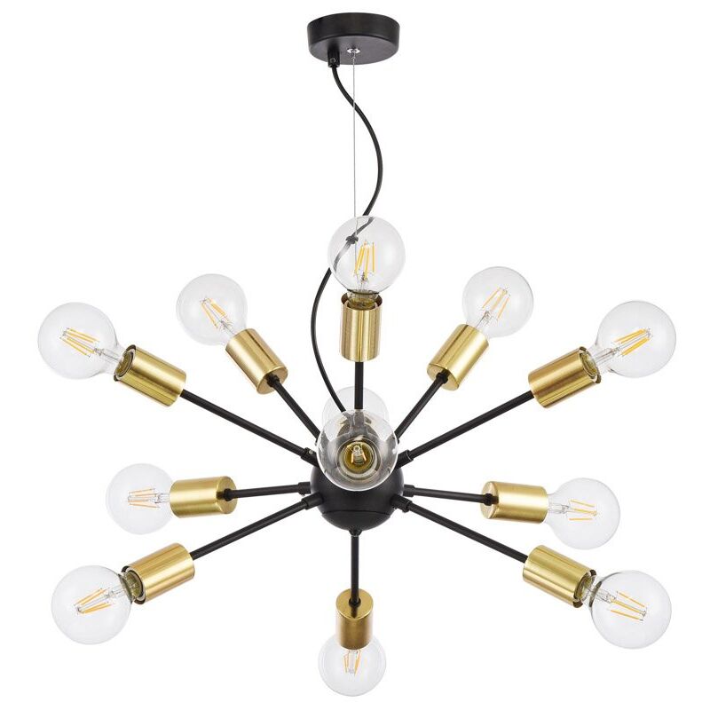 Maytoni - Lampadario Industrial - Minimal Jackson Metallo Nero 12 Luci
