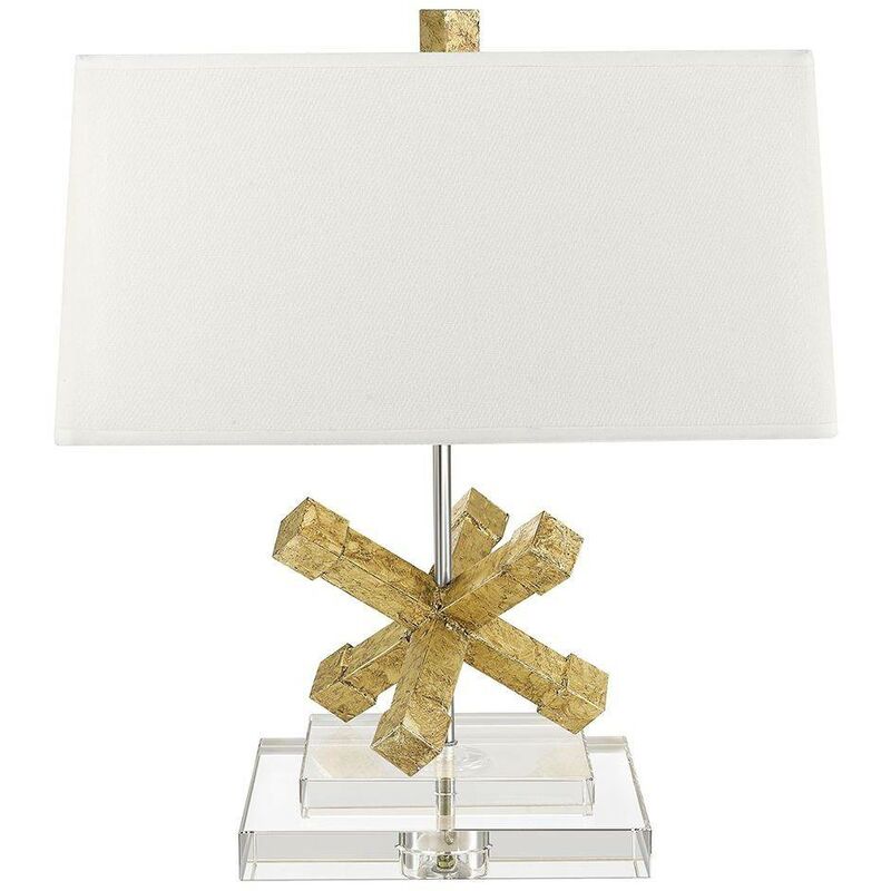 Elstead Jackson - 1 Light Square Table Lamp Gold, E27