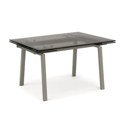 Jackson, Tavolo allungabile con top in vetro temperato Trasparente (80cm X 140/200cm H. 76cm) Duzzle