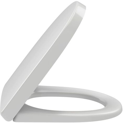 Jacob Delafon – Abattant WC compact à descente progressive – Thermodur blanc – Charnières métal – Fixation rapide et déclipsable