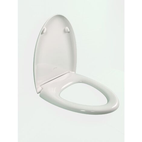 Jacob Delafon – Abattant WC blanc E2006800 – Thermodur avec descente progressive – Bisagras métalliques – Installation inférieure pour nettoyage facile