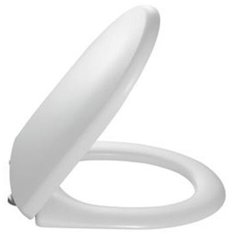 Jacob Delafon – Abattant WC blanc E7000600 – Thermodur avec descente amortie – Bisagras métalliques pour installation rapide – Confort sonore optimal