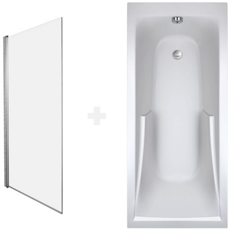 Jacob Delafon - Baignoire droite 160 x 70 Corvette + pare bain acrylique