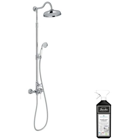 JACOB DELAFON Cléo 1889 Columna de ducha cromada + Limpiador briochin