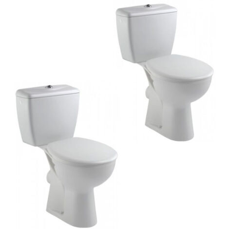 JACOB DELAFON Lot de 2 WC à poser Eolia + abattant