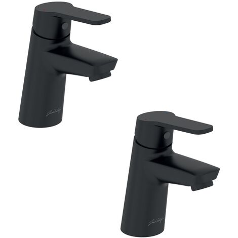 JACOB DELAFON Lot de deux mitigeurs lavabo Aimé avec vidage black