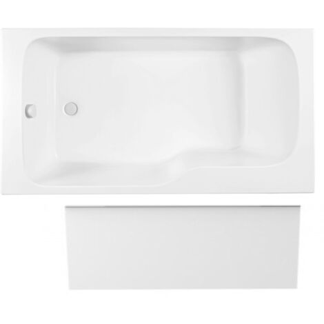 JACOB DELAFON Malice baÃ±era antideslizante baÃ±era ducha + delantal de nicho blanco mate, 160 X 85 - versiÃ³n izquierda
