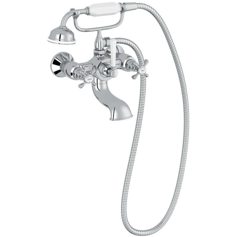 Jacob Delafon - Mélangeur mural rétro avec douchette Cleo- Chrome