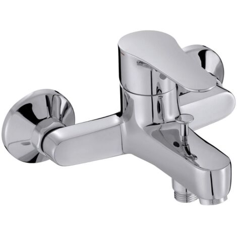 Jacob Delafon – Mitigeur thermostatique de baignoire – Finition métal chromé – Inverseur automatique – Clapet anti-retour – Aérateur anti-calcaire