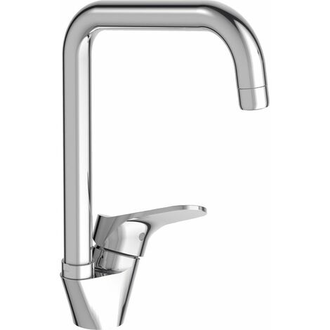 Jacob Delafon – Mitigeur de cuisine chromé avec bec tube orientable 360° – Hauteur sous bec 235 mm – Débit 11 l/mn – E757704CP