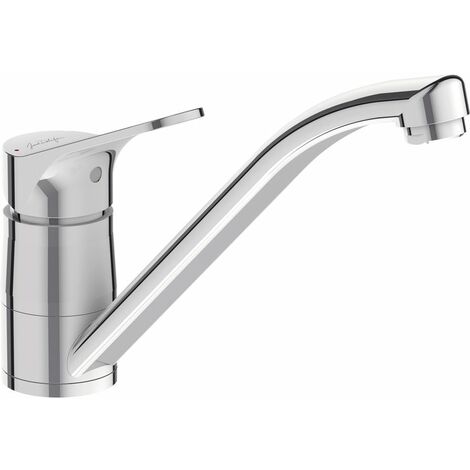 Jacob Delafon – Mitigeur de cuisine orientable chromé – Hauteur sous bec 152 mm – Bague limiteur de température – E781154CP