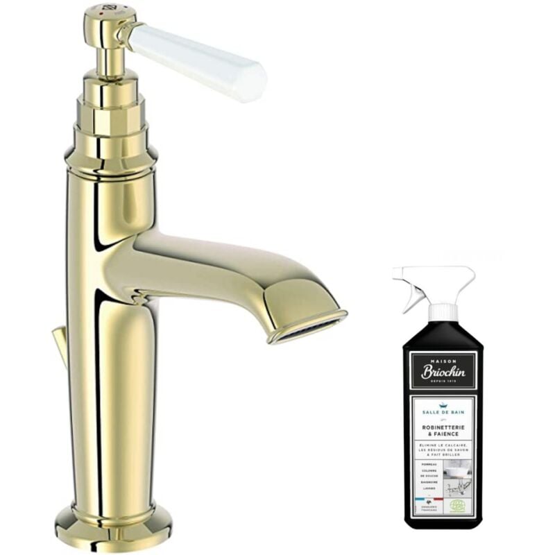 Jacob Delafon - Mitigeur lavabo Cléo 1889 or beige + nettoyant Briochin