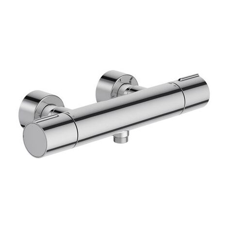 Jacob Delafon – Mitigeur thermostatique de douche chrome – Débit 13 l/mn – Butée de sécurité 40°C – Installation murale pour performance optimale