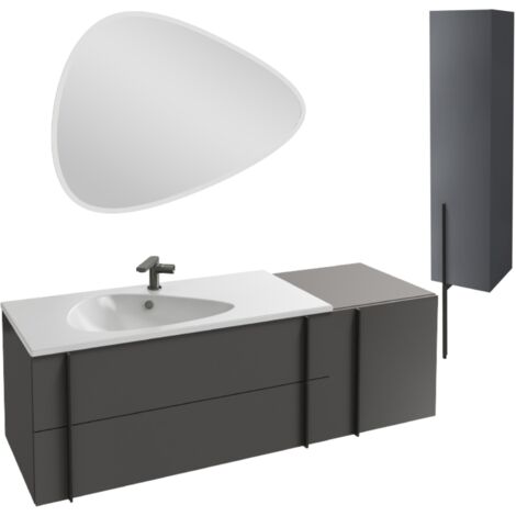 Miroytengo Pack Muebles baño Completo Color Blanco Brillo (Mueble + Espejo  + Armario Aéreo + Columna + Lavamanos cerámico) : : Hogar y cocina
