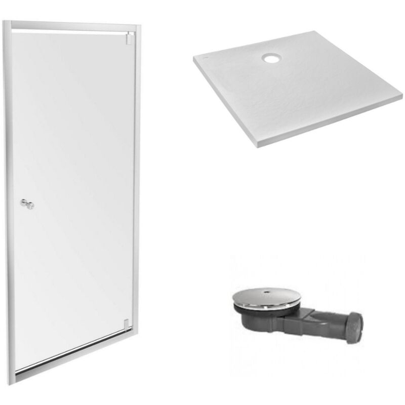 Jacob Delafon - Receveur douche Ipso 100 x 80 + paroi porte pivotante + bonde