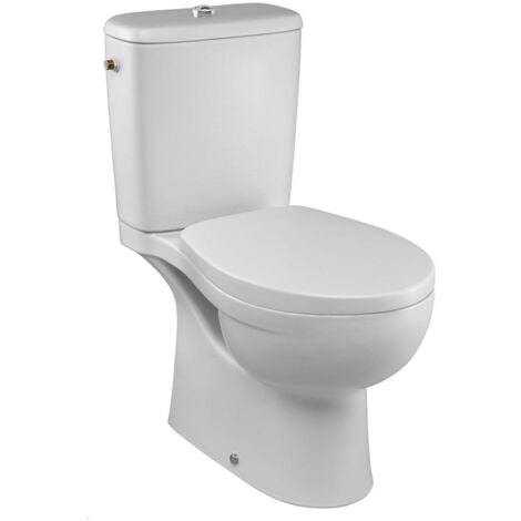 JACOB DELAFON Pack WC au sol Patio sans bride sortie verticale, 3/6L abattant thermodur - Blanc