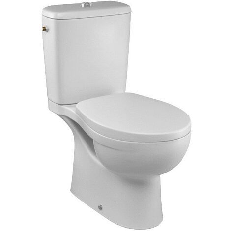 Jacob Delafon – Pack WC suspendu sans bride – Sortie horizontale – Céramique – Mécanisme 3/6 L – Charnières métal à fixation rapide