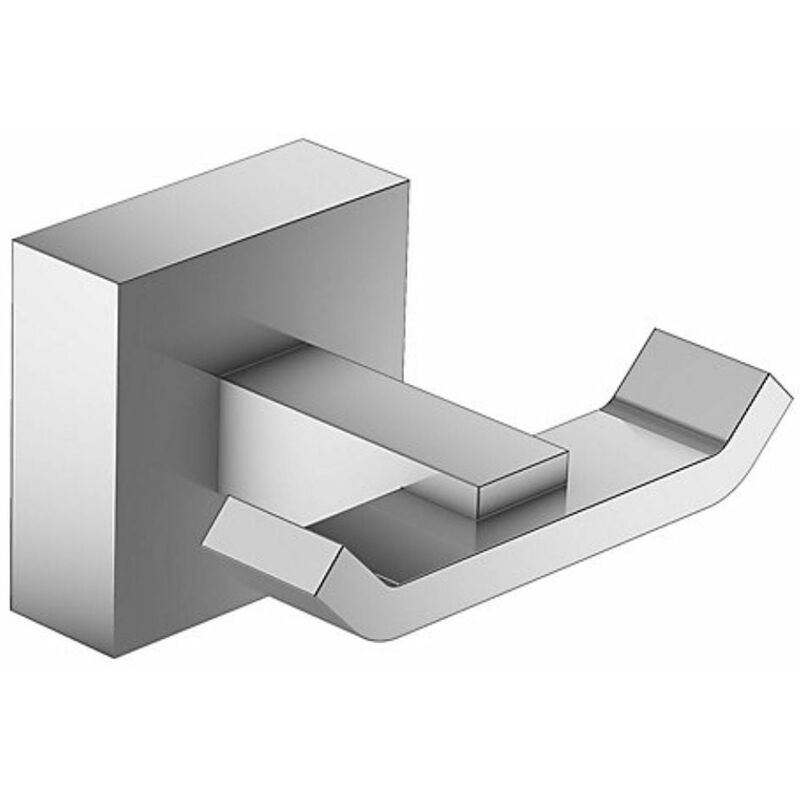 Jacob Delafon - Patère double Eo Moderne en métal Chromé 6,7x4 cm