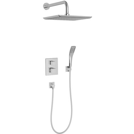 Jacob Delafon robinet de douche encastrable avec mitigeur thermostatique Modulo carré chrome