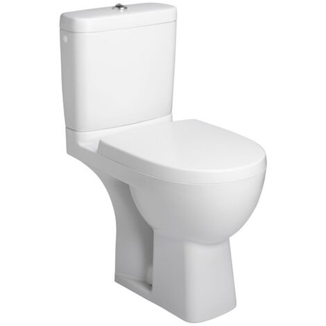 Jacob Delafon – WC à poser sans bride – Évacuation horizontale – Cuvette arrondie – Abattant à descente progressive – Dimensions 67x41cm – Norme NF