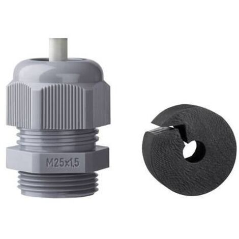 Jacob K345-1025-01 Pressacavo filettato con antistrappo M25 Poliammide Grigio-Argento (RAL 7001) 1 pz.