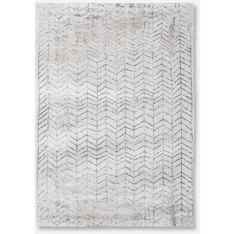 Jacob's Ladder design - Tapis Chevrons Mad Men - Noir Sur Blanc - 170 x 240 CM