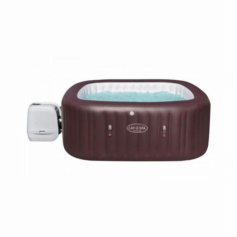 BESTPOOL Spa Hinchable Bestway Lay-Z-Spa Maldives Airjet+ HydroJet Pro Cuadrado 5-7 Personas 60033 con luces LED