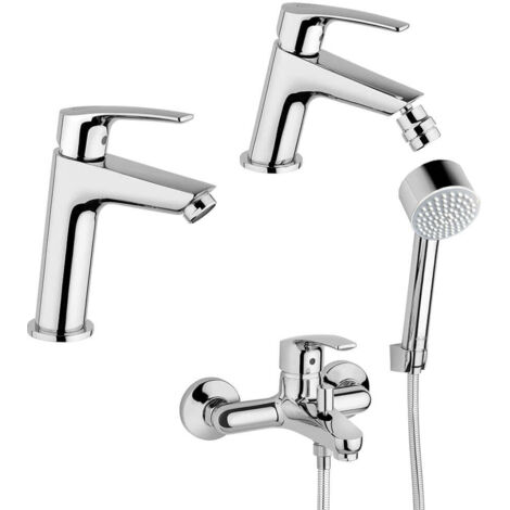 Jacuzzi Rubinetteria Lucente set miscelatori gruppo vasca lavabo e bidet per piletta click clack