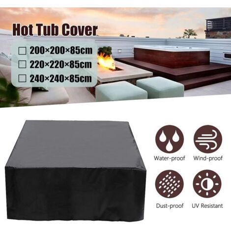 Jacuzzi SPA Extérieur Baignoire Couverture Housse Bache antipoussière 200x200x85cm