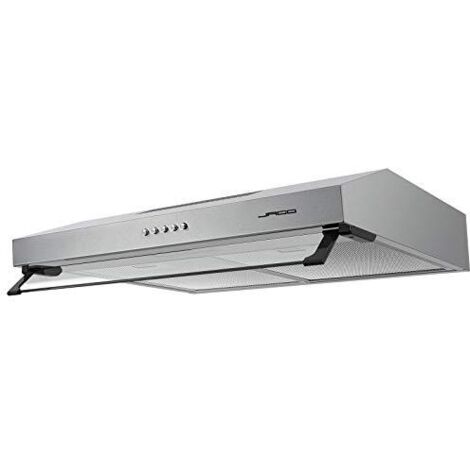 Jago® Campana Extractora - con Visera, Filtros de Grasa, Iluminación LED, 3 Velocidades, Ventilación Superior, Trasera, 60cm, 200 m³/h, Acero Inoxidable - Extractor de Recirculación y Conductos