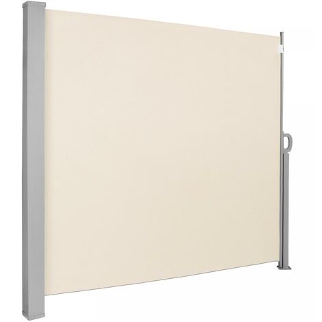 Jago® Paravent Extérieur Rétractable - 500x160cm, Imperméable, Protection UV, Enroulement Automatique, Beige - Auvent Store Latéral, Brise-Vue, Abri Soleil, Jardin, Balcon, Terrasse - Beige