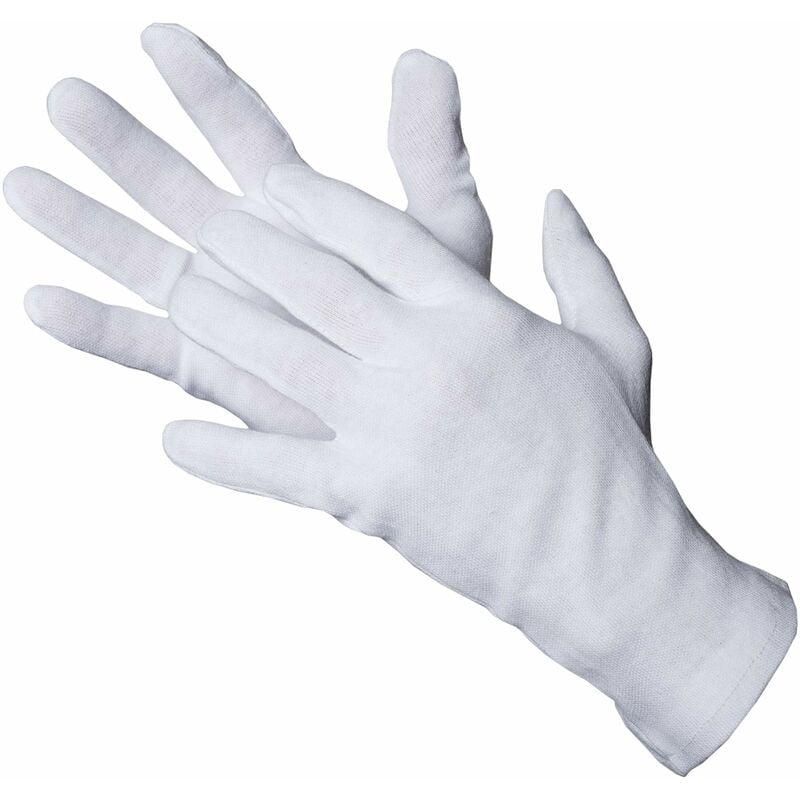 Image of JAH - 801 - Guanti in cotone, 12 paia, Oekotex, colore: bianco chiaro, taglia 12