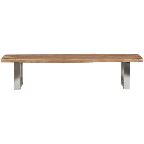 JAIPUR - Banc 160cm Acacia et Métal Chromé Piètement U