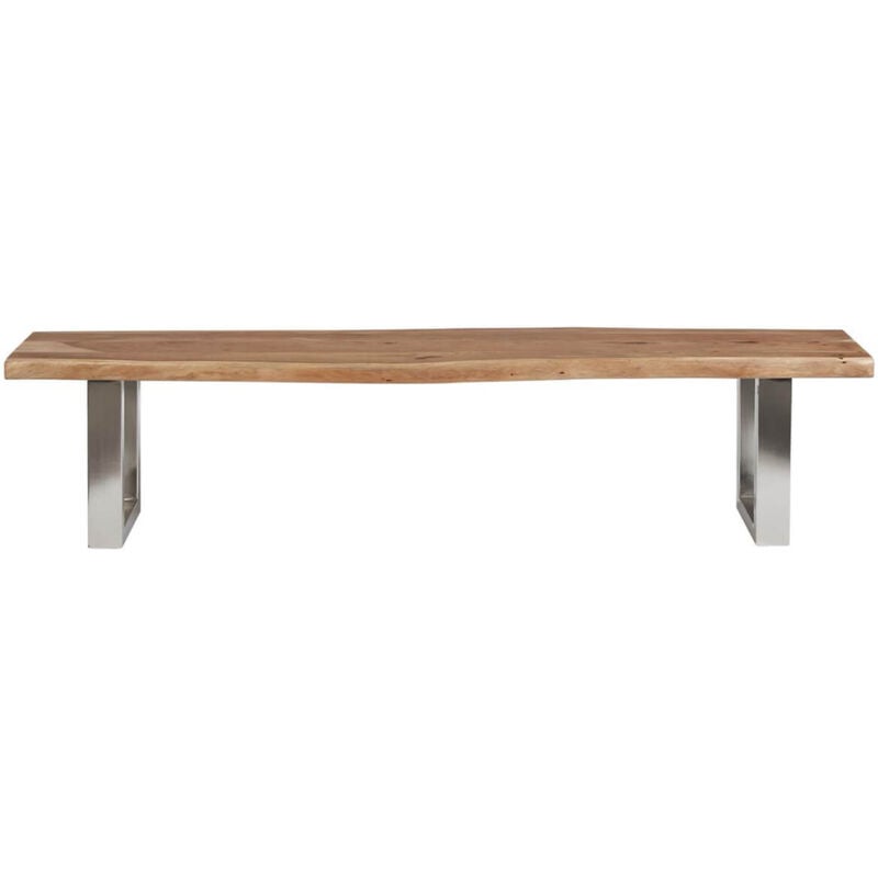 Altobuy - jaipur - Banc 160cm Acacia et Métal Chromé Piètement u