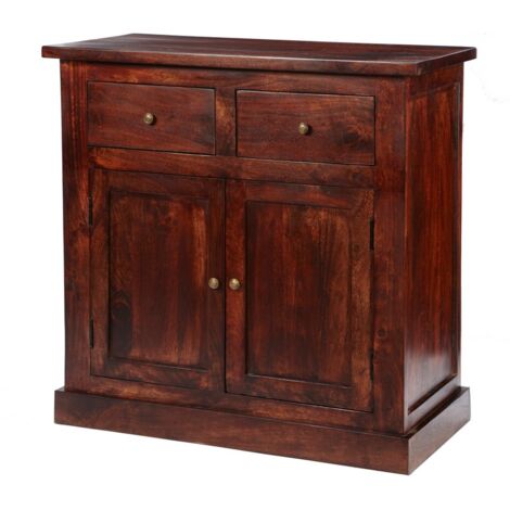 Jaipur Dark Mango 2 Door Sideboard - Solid Mango Wood - L50 x W90 x H90 cm