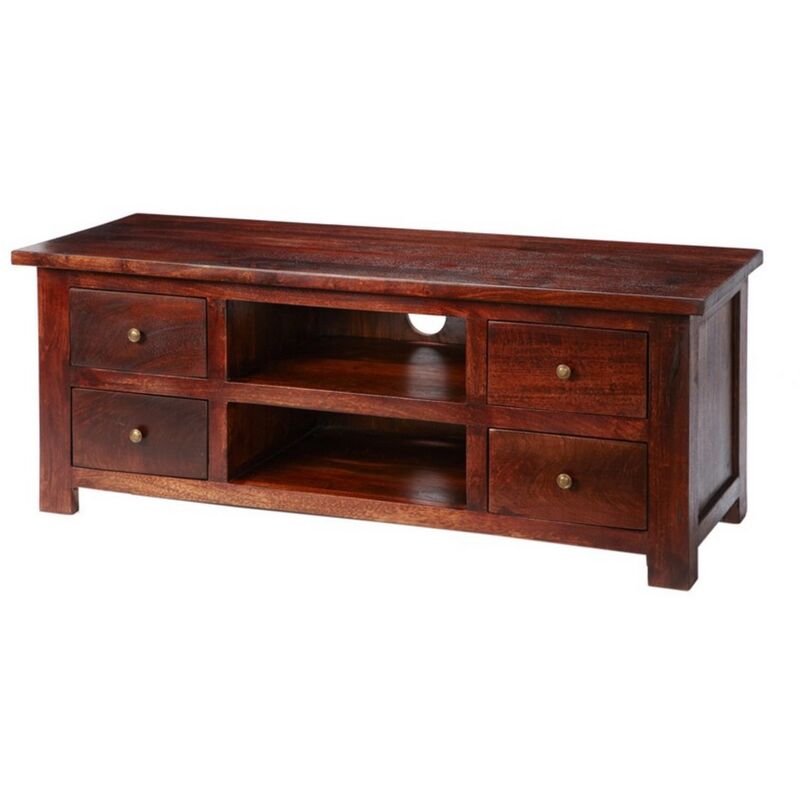 Jaipur Dark Mango TV Cabinet - Solid Mango Wood - L48 x W130 x H50 cm