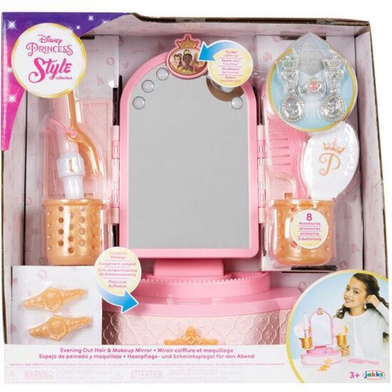 Jakks Pacific Prinzessinnen Schminkspiegel Kompakt Rosa Weiß