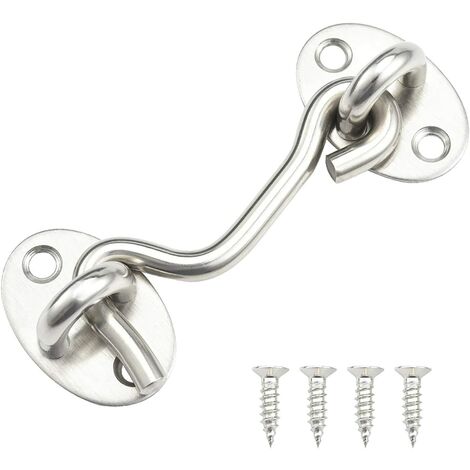 Jalan Verrous et boulons pour serrures de Porte, Crochet de Cabine, Support de fenêtre pour entretoise Silencieux, Acier Inoxydable, 75 mm, Argent
