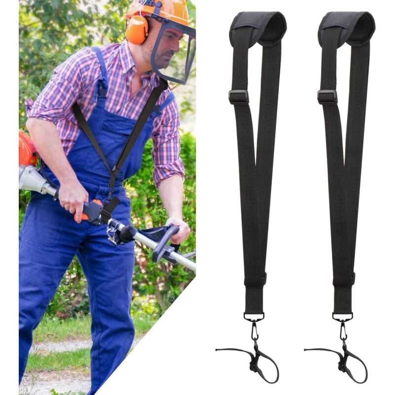 Image of Jalleria 2 spallacci regolabili - imbracatura per decespugliatore per tosaerba con cintura in nylon resistente per giardinaggio per decespugliatore