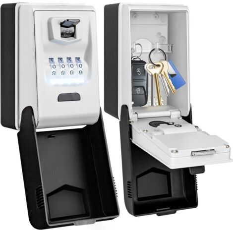 Jalleria Sicherer Schlüsselkasten für den Außenbereich [hinterleuchtet], großer wasserdichter Wand-Schlüsselkasten, Schlüsselkasten mit digitalem Code, robuster Schlüsselkasten für den Innenbereich, a