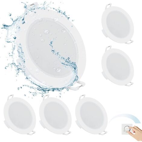 Jalleria – Spot encastrable LED blanc froid 4000 K – Étanchéité IP65 – Ultra plat 35mm – Diamètre extérieur φ87mm – Éclairage 6W équivalent 60W - PLAT 6 X