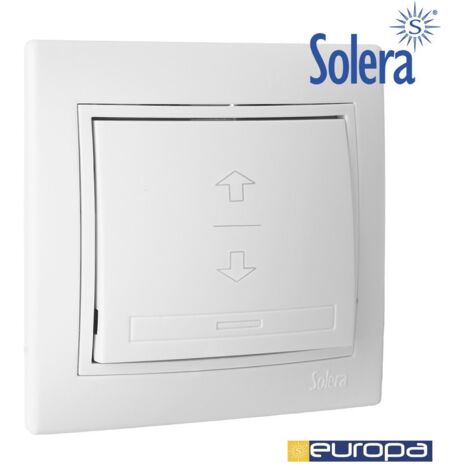 Jalousieschalter 10A 250V Weiß mit Rahmen Europa Solera Serie ERP21U