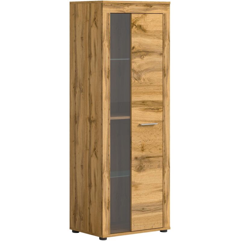 Ebuy24 Jam Vitrinenschrank 1 Glastür Eiche Dekor.